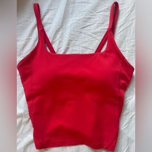 Red Lululemon Align square neck tank top